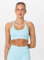 SIGNATURE HALTER NECK CROP - BABY BLUE